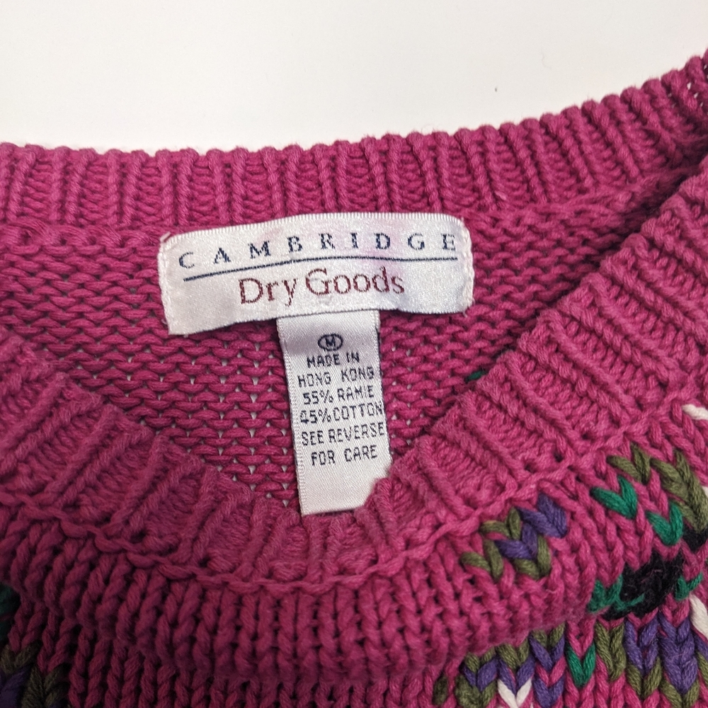 Vintage Pink Floral Sweater - Picture 3 of 5
